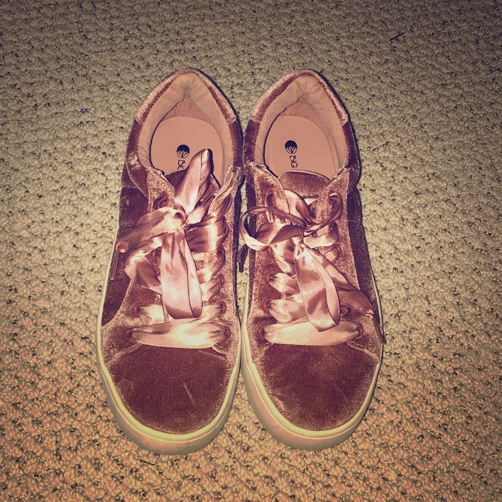 Velvet pink sneakers
